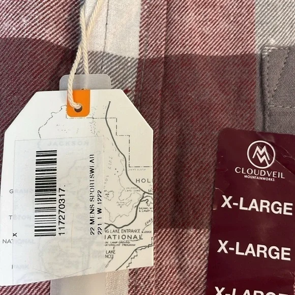 NWT. Cloudveil Mountain Works Men’s XL Catawba Flannel Button Down Shirt. - Picture 2 of 12